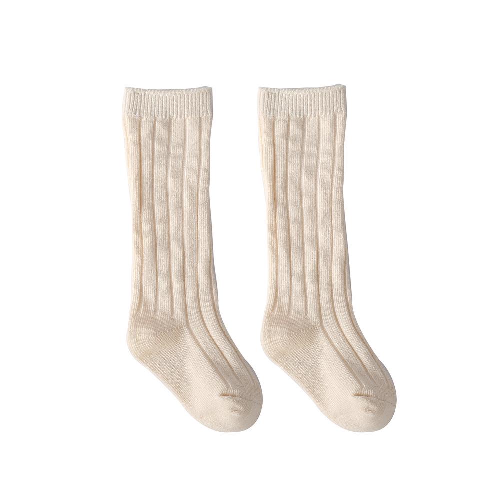Trendy Spanish Children's Solid Color Mid-Long Socks for Babies, Students, and Sports Enthusiasts