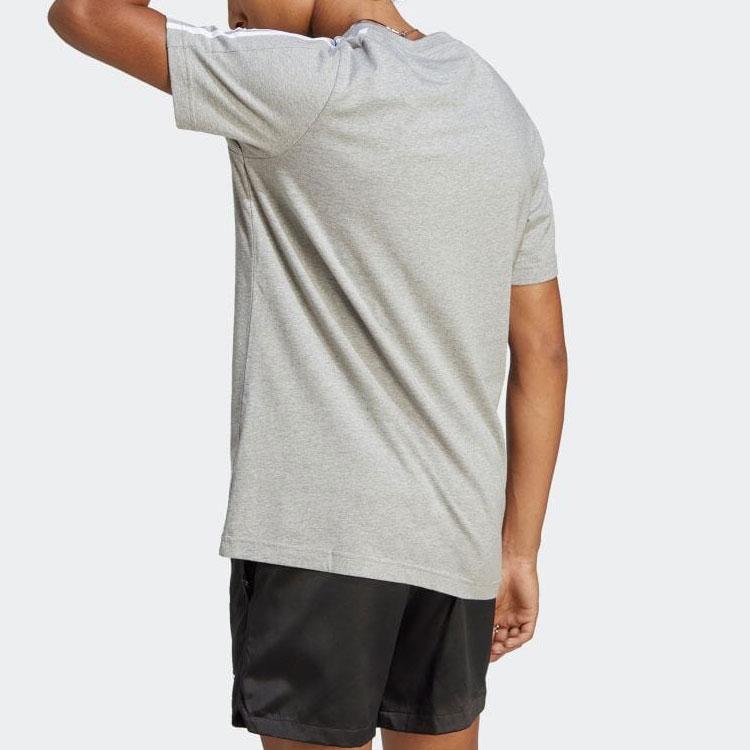 Adidas T-Shirts Men's Gray Crew Neck Moderate Straight Fit IC9337