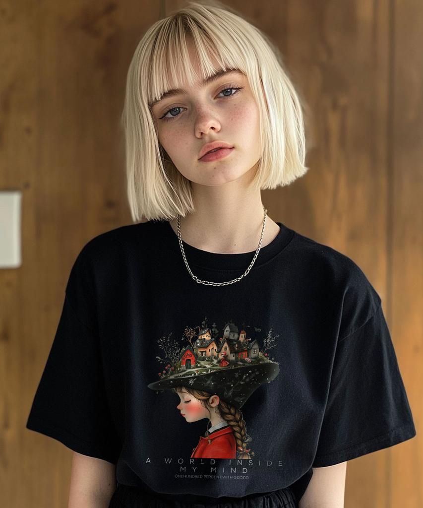 ONEHUNDREDPERCENT FOR WOMAN Ohpxgoodd Mind Semi-Over Short Sleeve T-Shirt