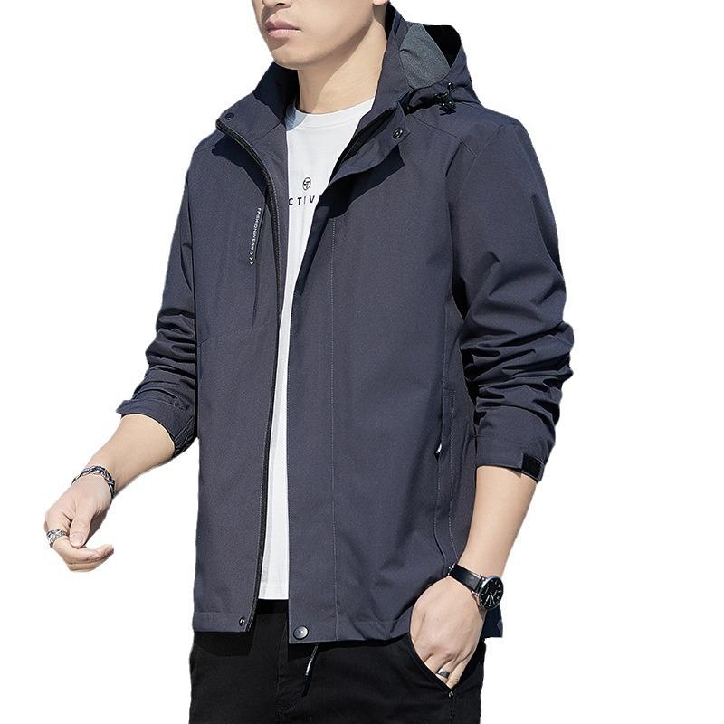 Kapuzenjacke für Herren, Frühlings-Freizeitjacke, winddicht, für junge und mittlere Herren, neue Jacke, trendige Marke, Bergsteigerbekleidung