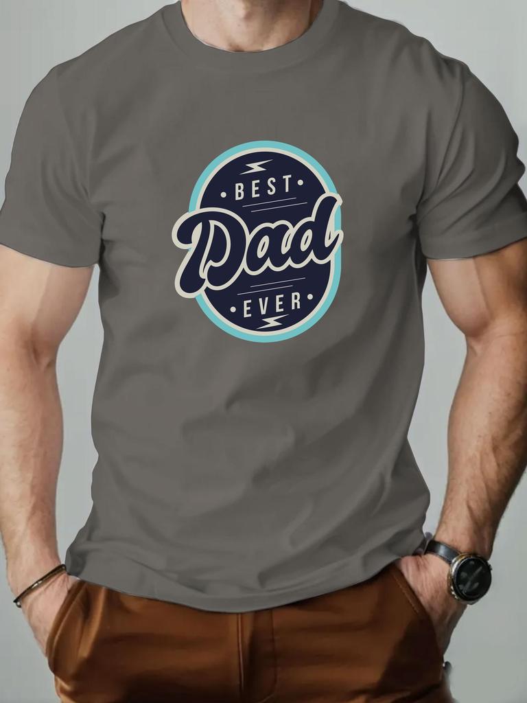 Mens cotton Tshirt BEST DAD EVER summer round neck shortsleeved graphic breathable fashion casual Tshirt