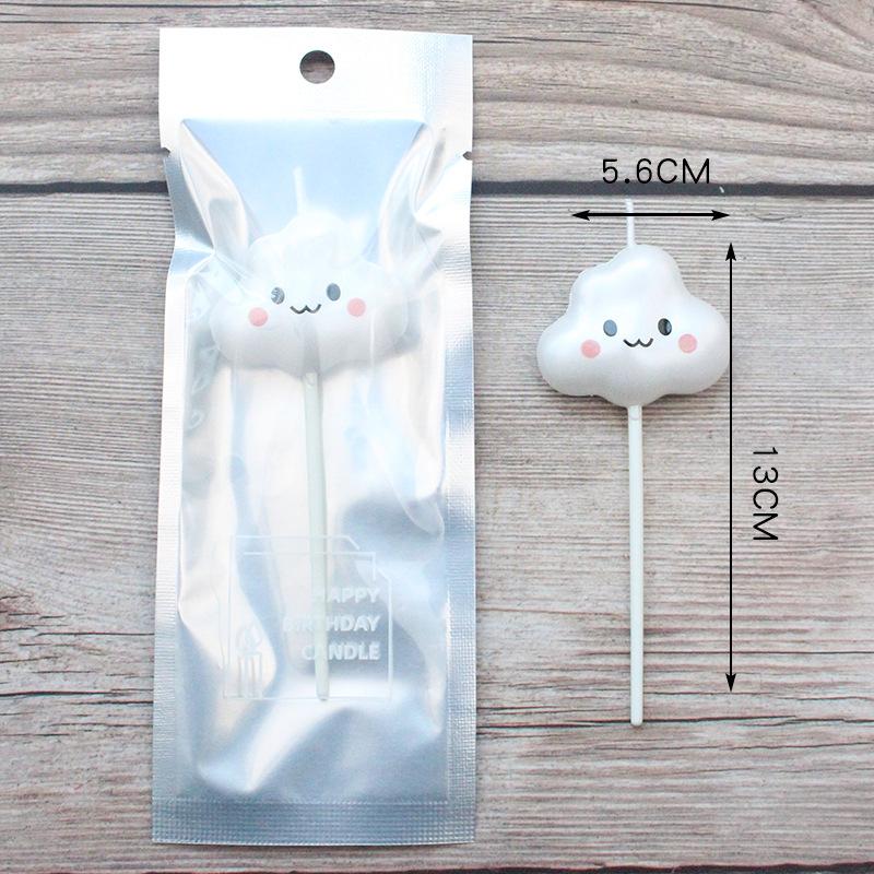 Single Multi-color Diamond Cloud Birthday Candle Cake Baking Decoration Party Supplies Creative Colorful Candle