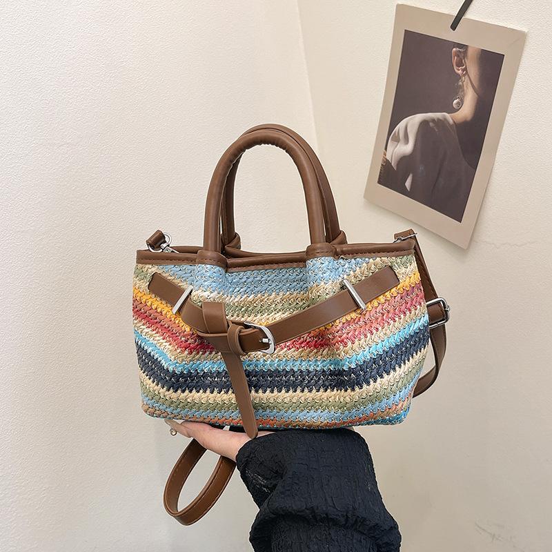 Female Messenger Bag Seaside Vacation Simple Casual Woven Bag Summer New Tote Beach Bag