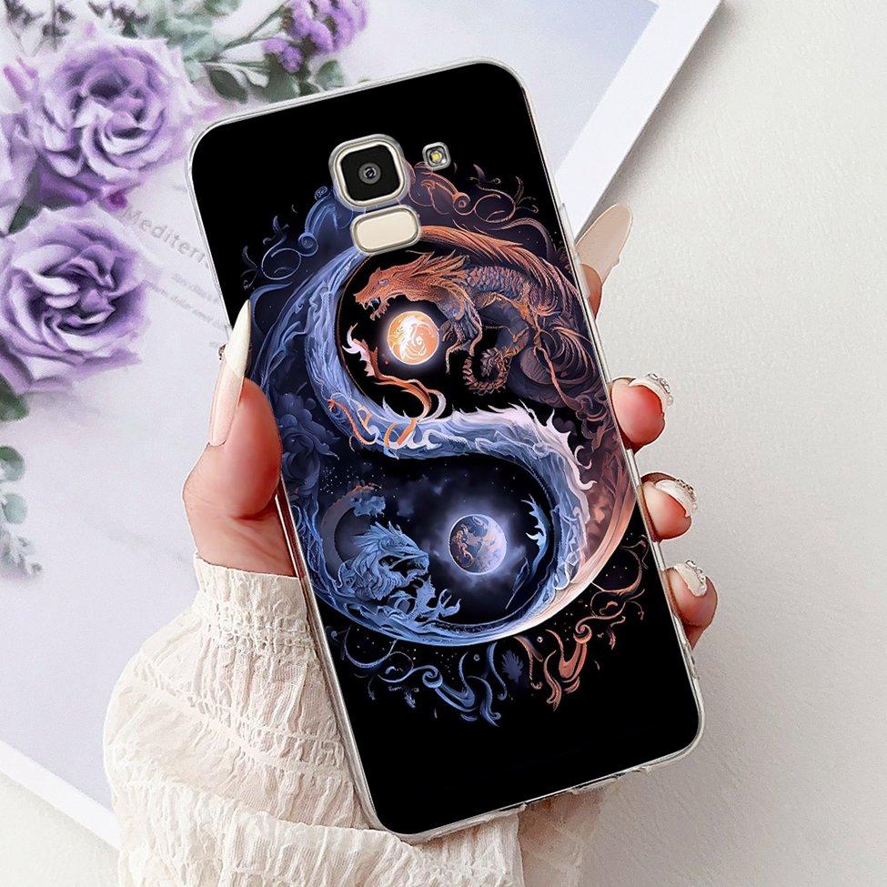 Clear For Samsung J6 2018 Case SM-J600F Cute Fashion Funny Painted Back Cover For Samsung Galaxy J6 2018 Phone Case J600G J600FN