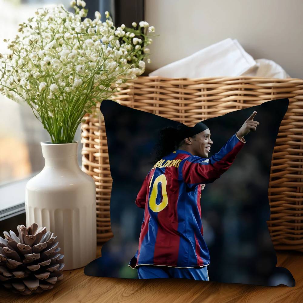 R-Ronaldinho Sport Football Star Pillow Cushion Cover Pillowcase Living Room Sofa Home Decor Customized