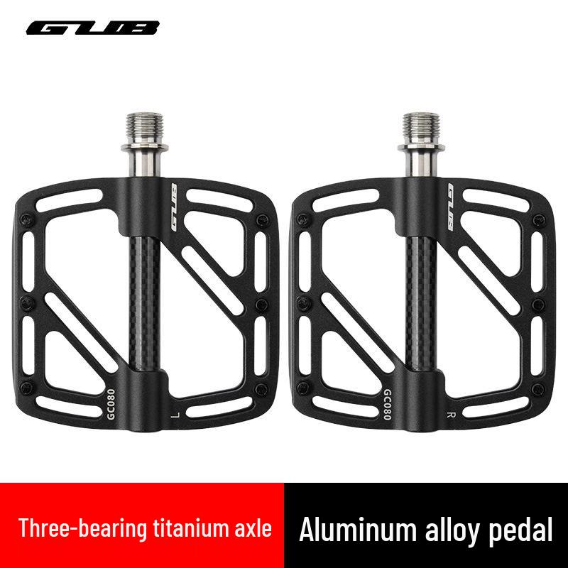 GUB GC-080 Ultra-light Anti-slip Road Bicycle Pedals with Titanium Alloy Spindle and Three Bearings