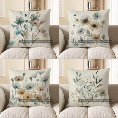 Home Decor Floral Watercolor Cushion For Modern Home Decor Pattern Cushion Cover Suitable For Sofa Bedroom Car Pillow Cover