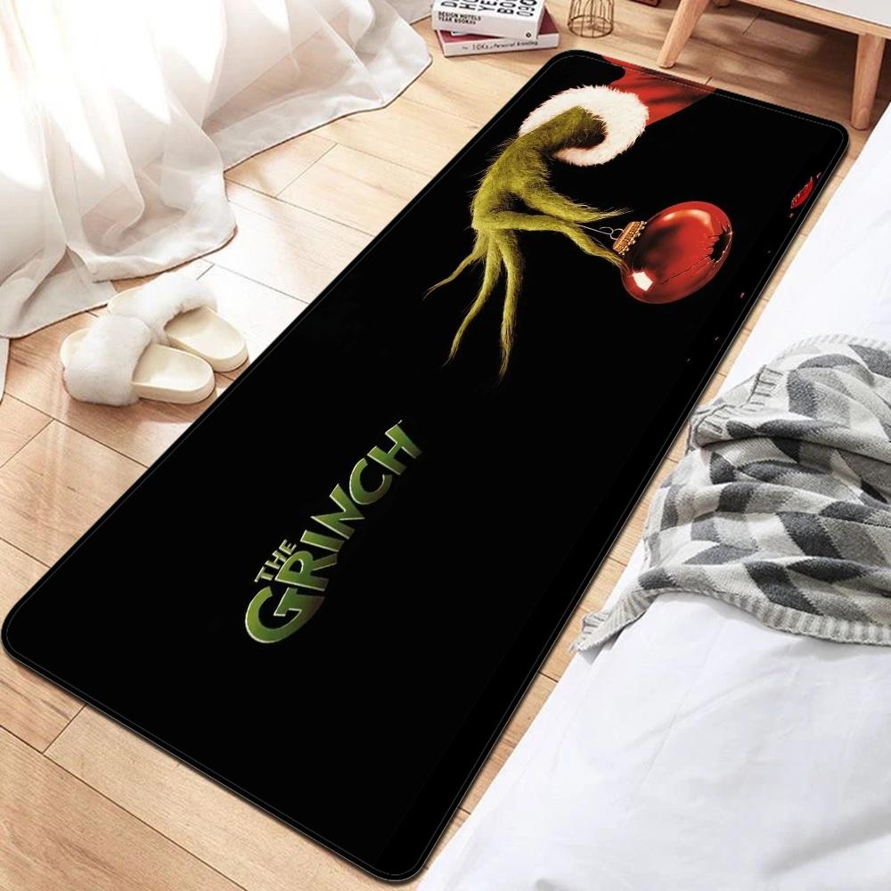 G-GrinchS Merry Christmas Hallway Carpet Washable Non-Slip Living Room Sofa Chairs Area Mat Kitchen Doormat Area Rug