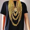 Set of 2 Durable Plastic Gold Chain Necklace Lightweight Neck Chain Comfortable