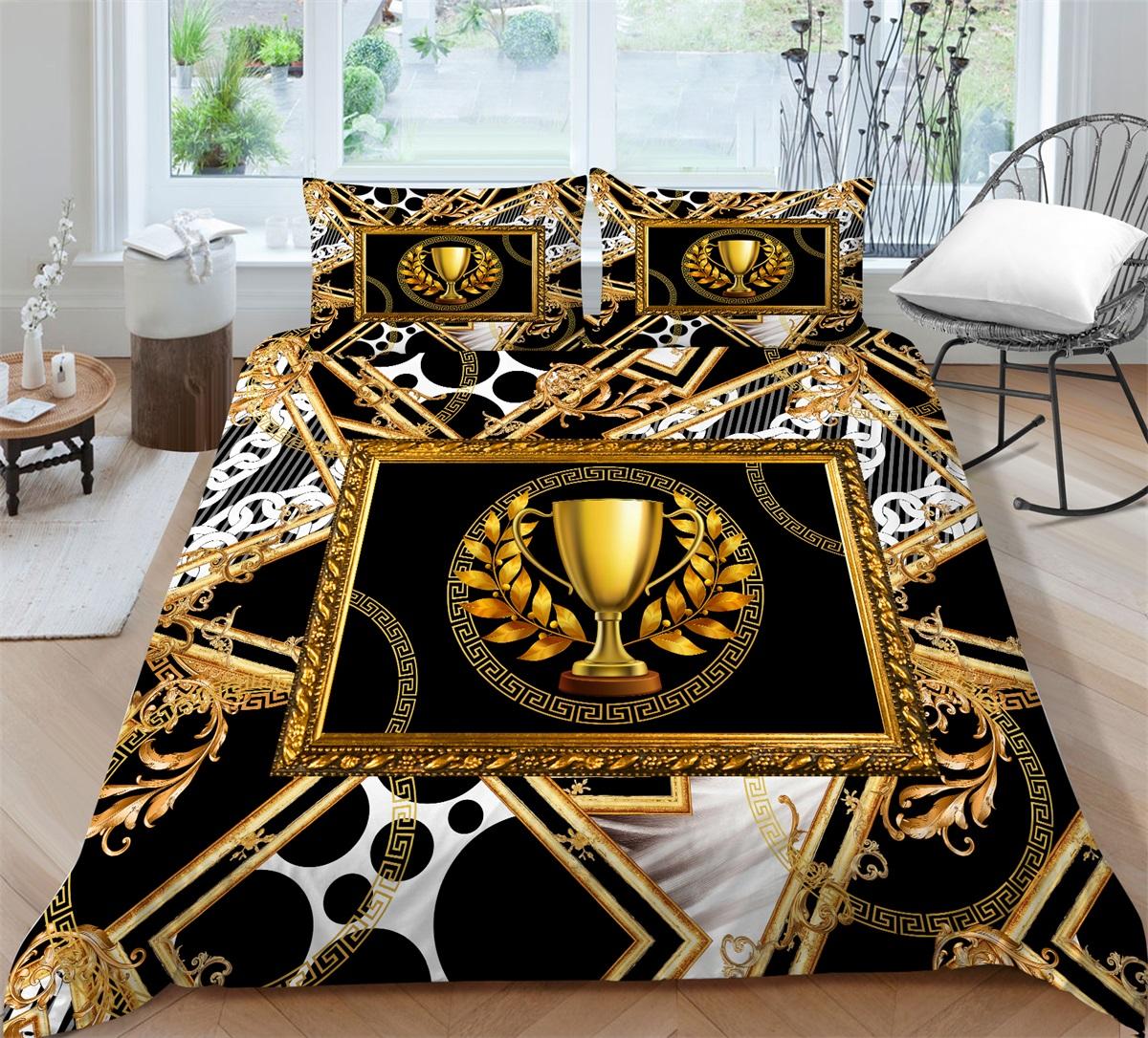

Розкішний комплект постільної білизни 3D, ковдра та наволочка з принтом HD, 2/3 предмета, м’яка блискавка, тканина з мікрофібри DE135 * 200, повнорозмірна прикраса для спальні AU Double 180x210cm