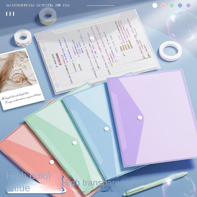 5-20 Pack Clear Document Folders Plastic Envelopes with Label Pocket and Snap Button for Home Work Office Organization