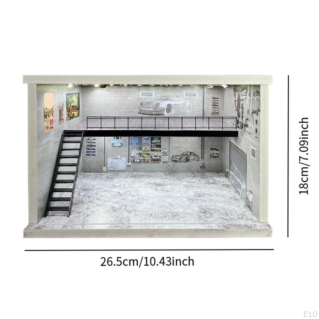 1/64 1/36 1/32 Scale Car Display Unit Acrylic Parking Space with LED Illumination for Collectors