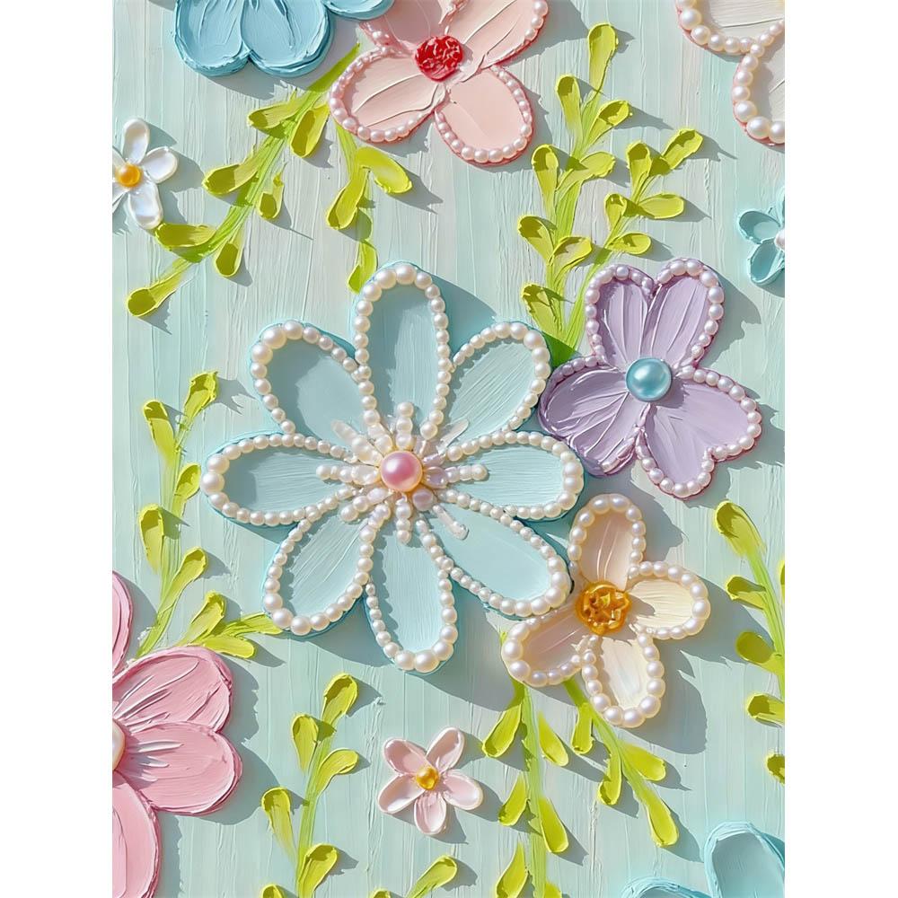 Набор для рисования жемчугом своими руками «Цветы» Декор для дома Ручная работа Липкие бриллианты Креативный холст Жемчужная живопись Поделки Идеальный подарок 30x40cm