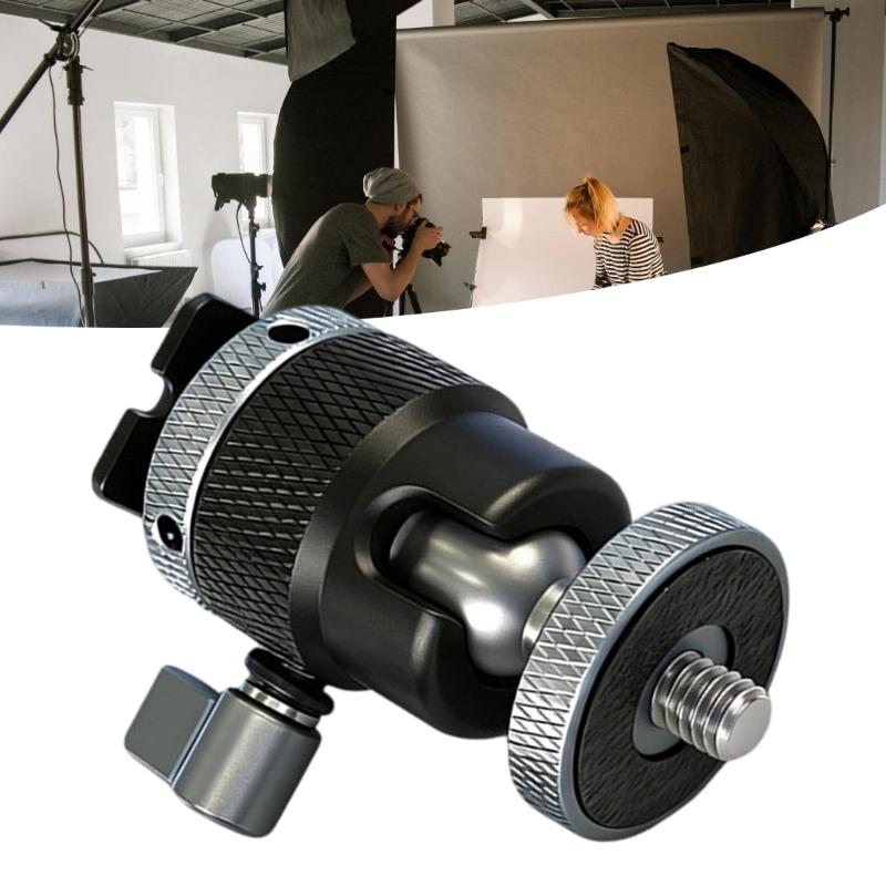 Aluminum Construction Universal Rotating Cold Shoe Adapter with 1/4in Screw For Camera Phone And Monitor