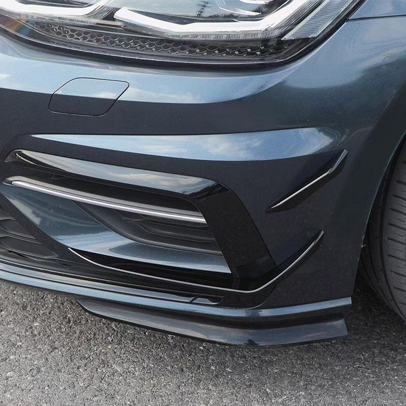 Car Front Bumper Side Canards Bumper Lip Spoiler Trim For VW Golf 7.5 MK7.5 GTI R Rline Accessories 2018  Gloss