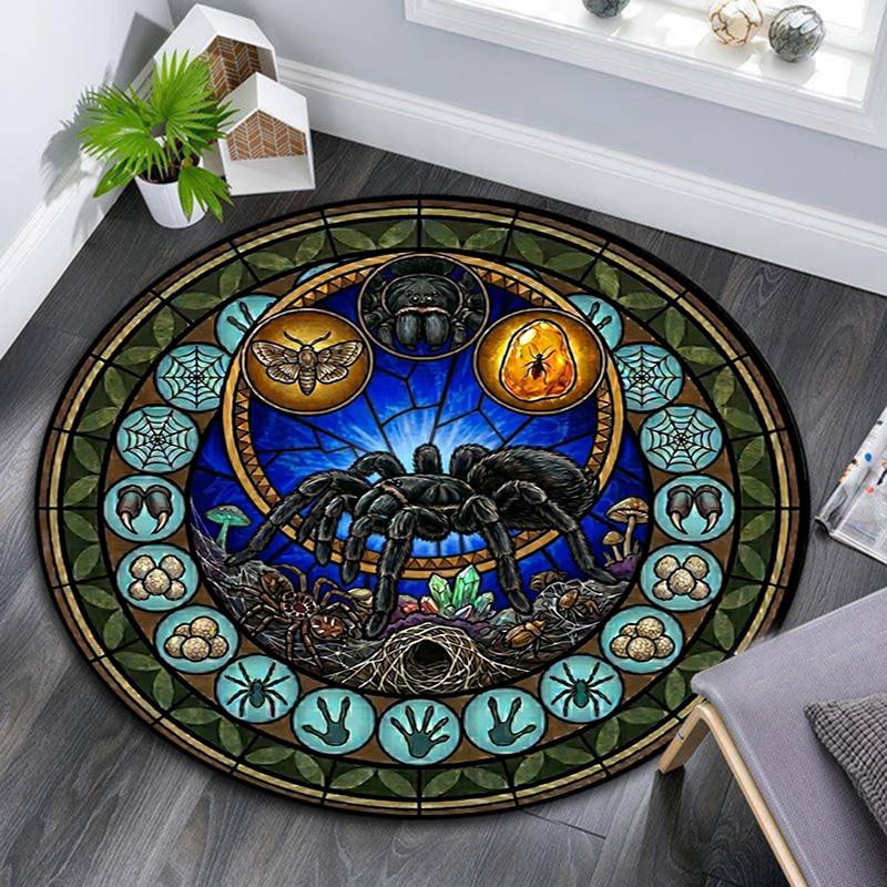 Ocean Glass Round Area Rug Under Office Chairs Bedroom Living Room Home Decor