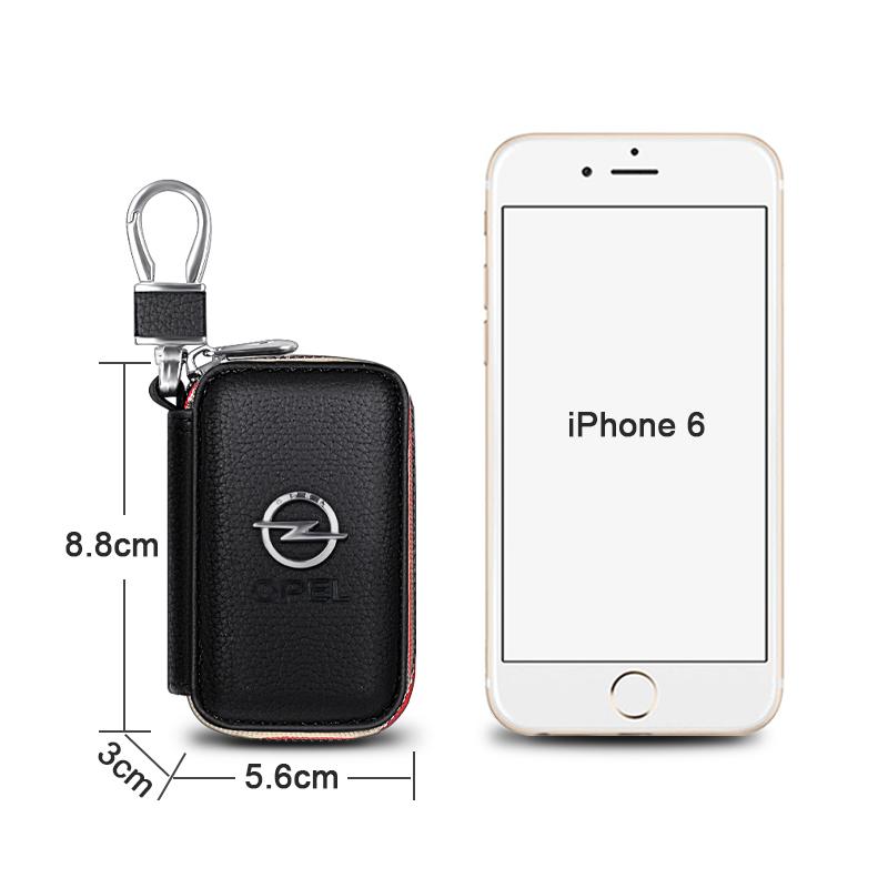 Leather Car Styling Key Card Organizer Portable Storage Bag Wallet Decor For Opel Opc Astra K Vivaro Corsa Zafira Insignia Mokka BL6