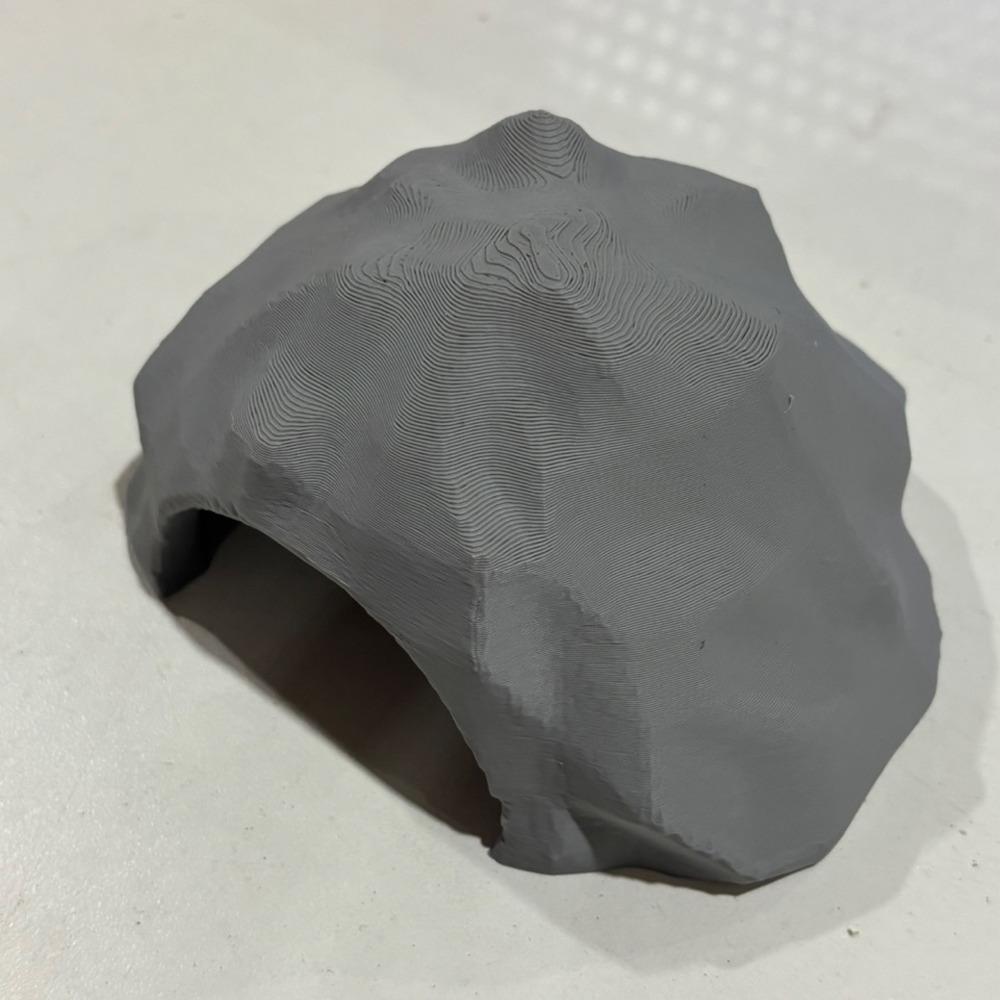 Plastic Reptile Habitat Stable Hidden Cave Shelter Lightweight Terrarium Decor  for Lizards Turtles серый