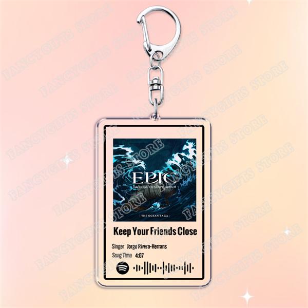 Hot Epic The Musical Songs Keychains for Women Accessories Bag Wouldn't You Like No Longer You Music Keyings Jewelry Fans Gifts