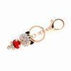 Alloy Rhinestone Key Chain Cat Bling Crystals 3D Rhinestone Keychain Stylish Black Red Charm Pendant Purse Bag Accessory