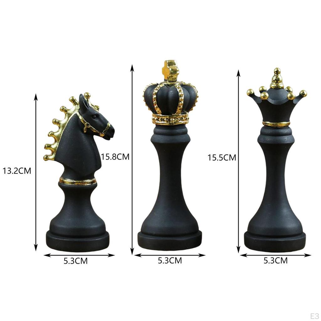 Chess Pieces Statue Sculpture Ornament Collectible Figurine Furnishing Home Contemporary Office