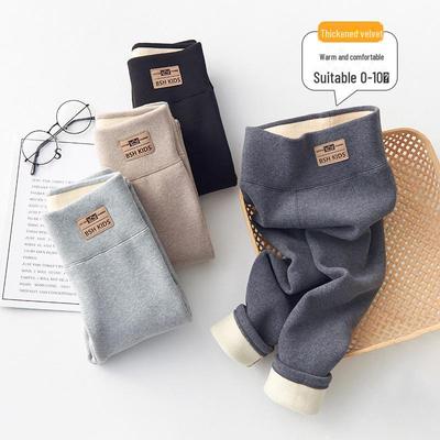 Girls' Warm Fleece Leggings for Autumn & Winter - High Waist Children's Pants