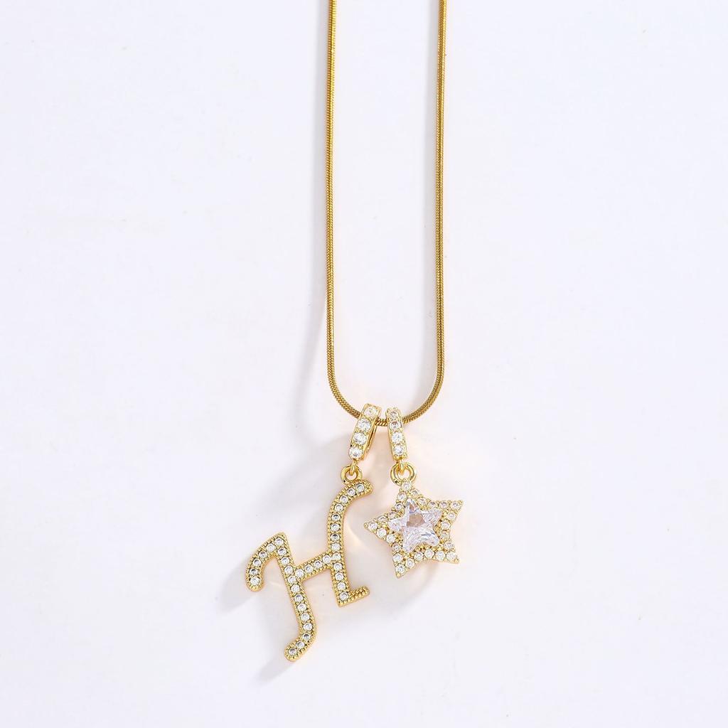 26 Alphabet Pendant Initial Letter Star Necklace Couple Name Jewelry Gifts