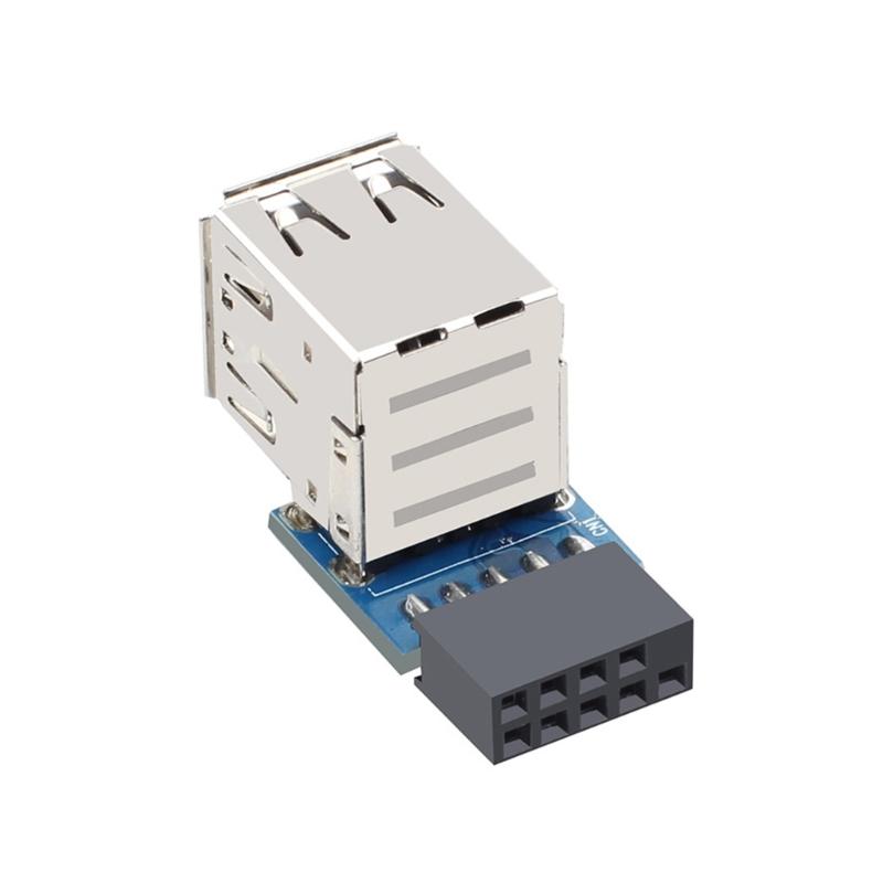 2 Port USB2.0 To 9Pin Female Motherboards Converters Adapters For PC Internal Installation