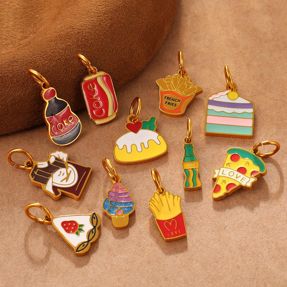 Adorable DIY Food Charm Set: French Fries & Cola Pendants for Women