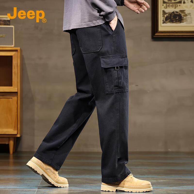 Jeep Men's Loose Straight-Leg Cargo Pants