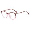 Women's Transparent Prescription Eyeglasses Anti- Blue Lightweight TR90 Stylish Round Reading Eyeglasses Frames Men's Computer Eyewear + 1 +3+