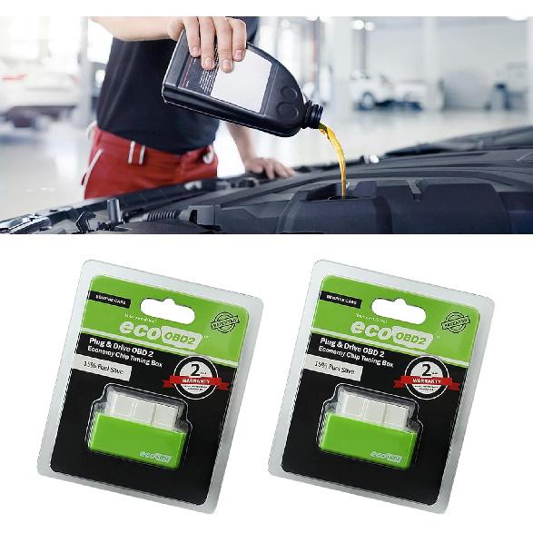 2 PCS Automobile Power Upgrade Fuel Saving, OBD2 ECOOBD2 Automotive Plug and Driver Single Plate, Automotive Energy Saver Accessories, Universal for