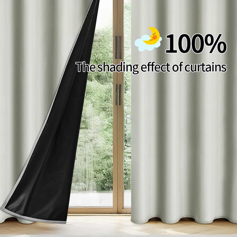 Solid Color Blackout Curtain Windlow Curtains No Punching Insulation Sunshade Curtain Window Drapes for Bedroom Living Room