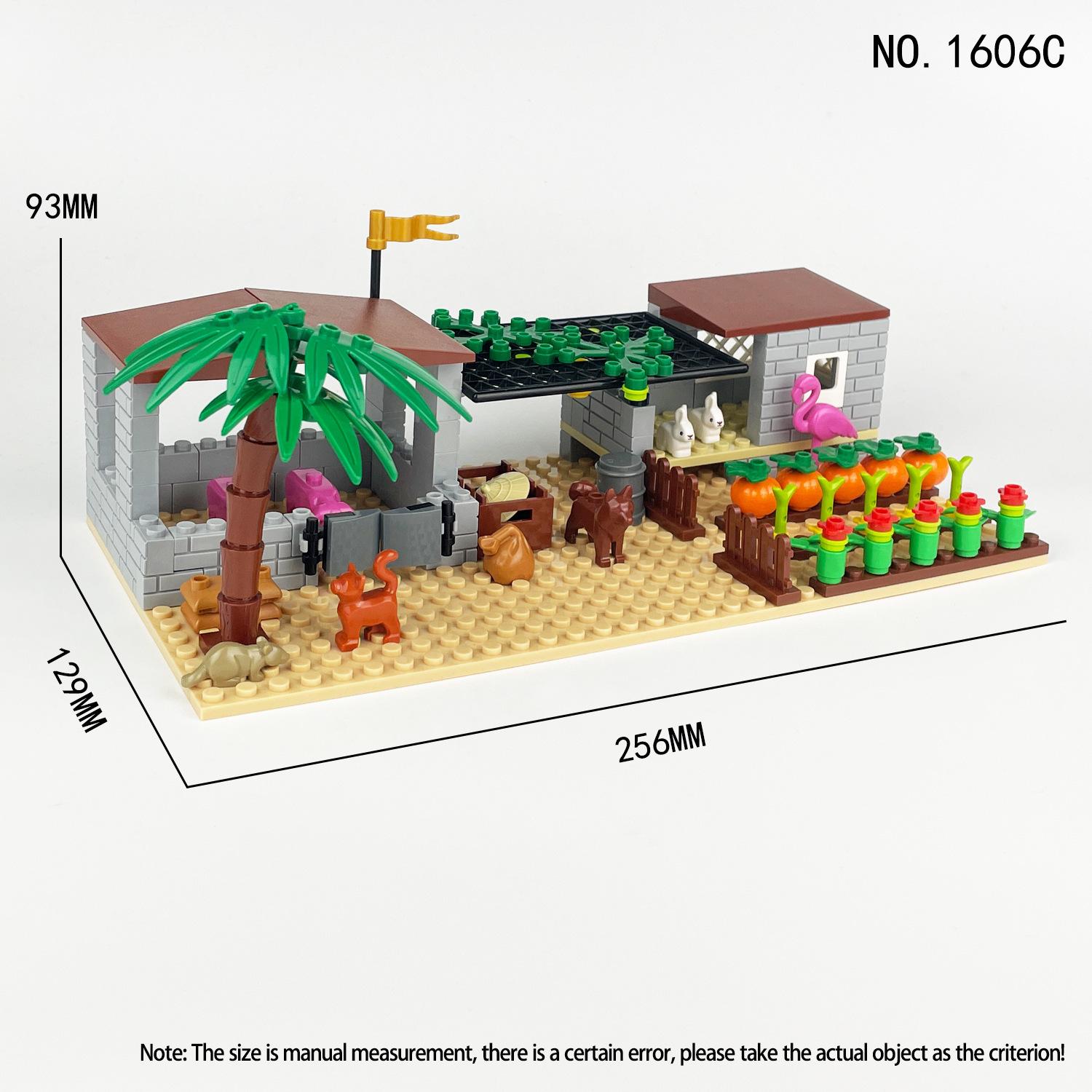 1606C Green Dream Farm Vegetable Garden Animal Farm Accessories Building Block Scene Children S Toys