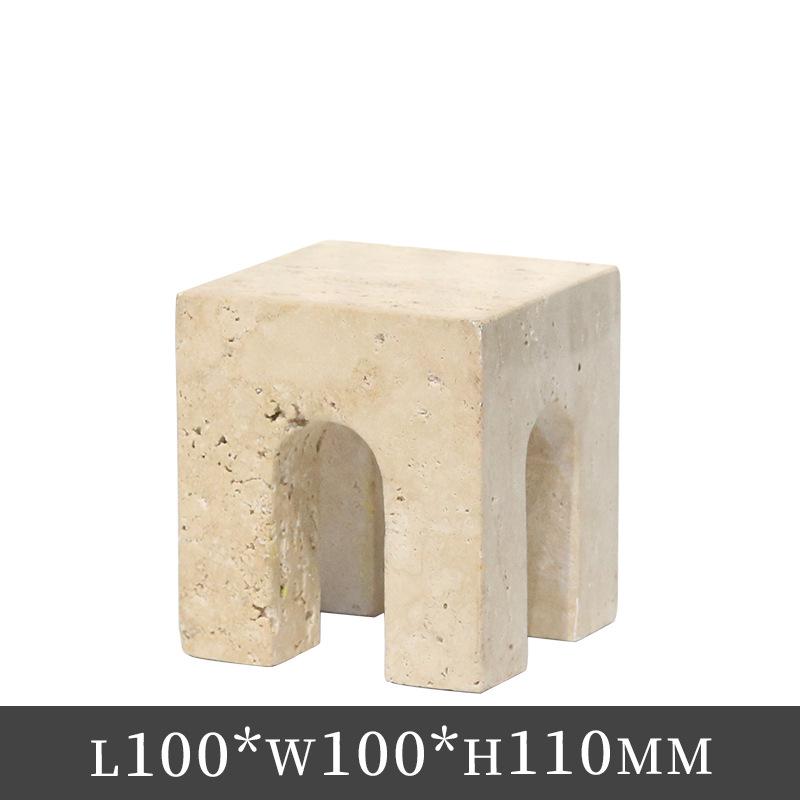 Wabi-Sabi Faux Stone Square Tray: Creative Carved Pattern for Incense, Coffee Table, or Fruit Bowl.