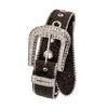 Adult Sequins Waist Belt for Dress Adjustable Pin Buckle Belt Rhinestone Buckle Thin Belt for Motorcycle Enthusiasts