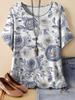2026 Women's Casual Loose Fit T-Shirt Floral Print Short Sleeve Round Neck Top Tees Plus Size Summer Tops Flower Woman Clothing
