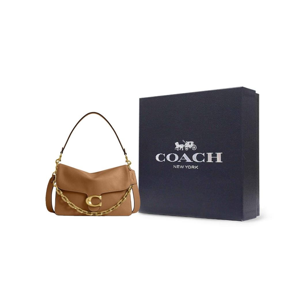 COACH Tabby Cow Leather Shoulder Bag Large Women's Mel Brown CAF51-B4T7J