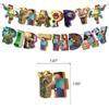 Minecraft-Themed Aluminum Foil Balloon Set: Kid's Birthday Decor with Pull Flags & Number Combination