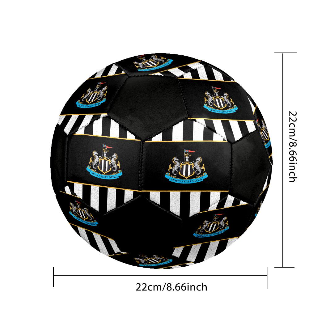 Newcastle United Logo Indoor Soccer Ball Colorful All Ages Size 5 Machine Stitched PVC Competition Ready Durable High-Bounce