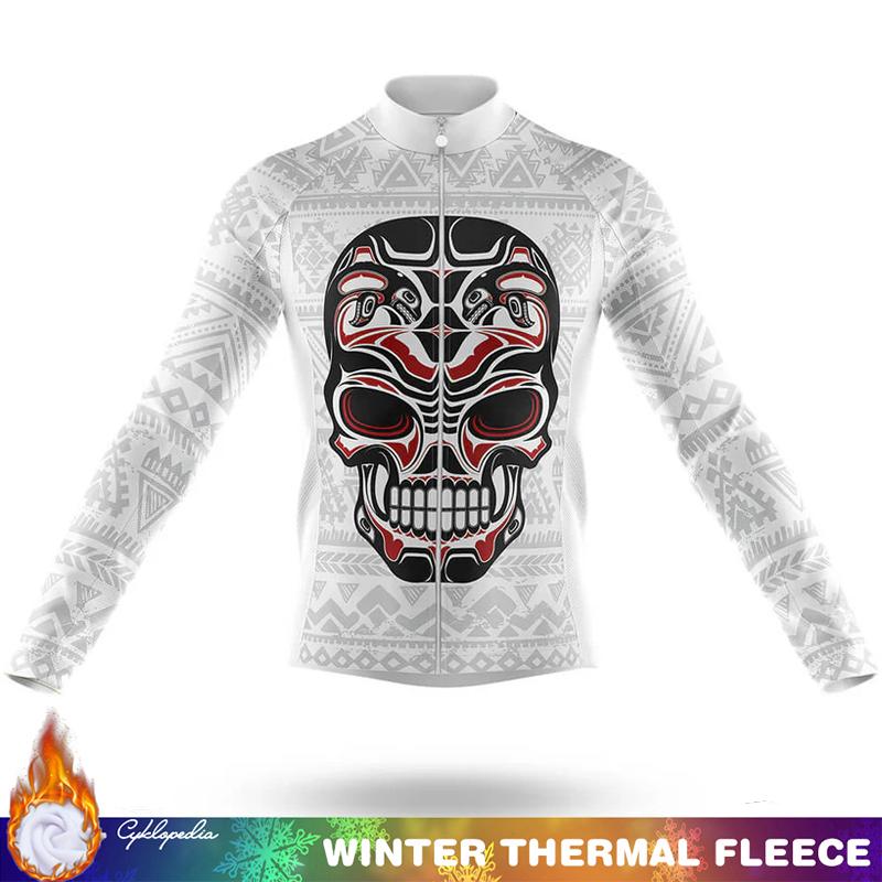 Mtb Clothing Men SKULL Fleece Jersey Cycling Mens Men's Shirt Thermal Winter Outfit Long Sleeve 2026 Man Road Bikes Jackets Bike