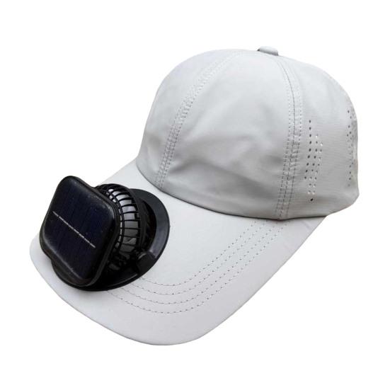 

Baseball Hat with Anti-UV Sun Protection Brim Built-in Silent Fan 3 Speeds Solar Dual Power USB Charging Quick-Dry Sun Hat серый