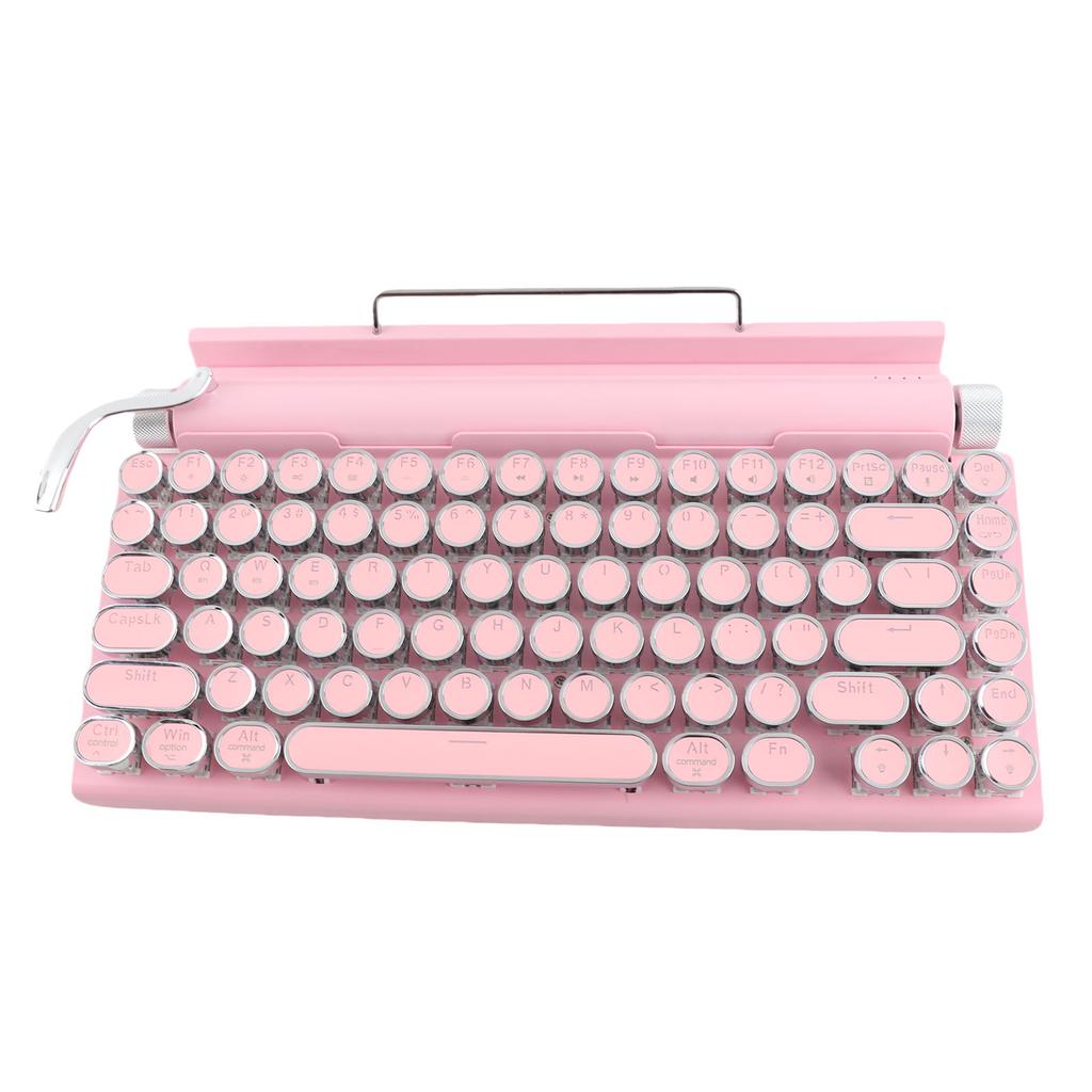 Typewriter Mechanical Keyboard 83 Keys Blue     5.0 Support 3 Devices FN Master Retro   Round Keycap Keyboard