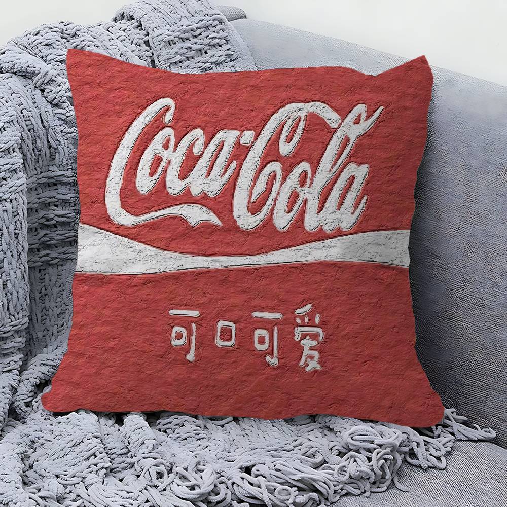 C-Cocas C-cola Vintage Logo Cushion Cover Polyester Sofa Cushions Decorative Throw Pillows Home Decoration Pillowcover