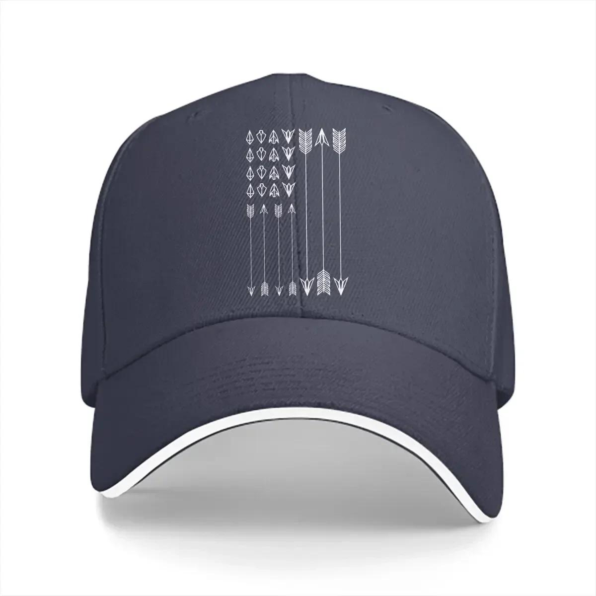 

American Flag Patriotic Bow And Arrow Baseball Caps Peaked Cap Archery Sun Shade Hats for Men Women One Size
