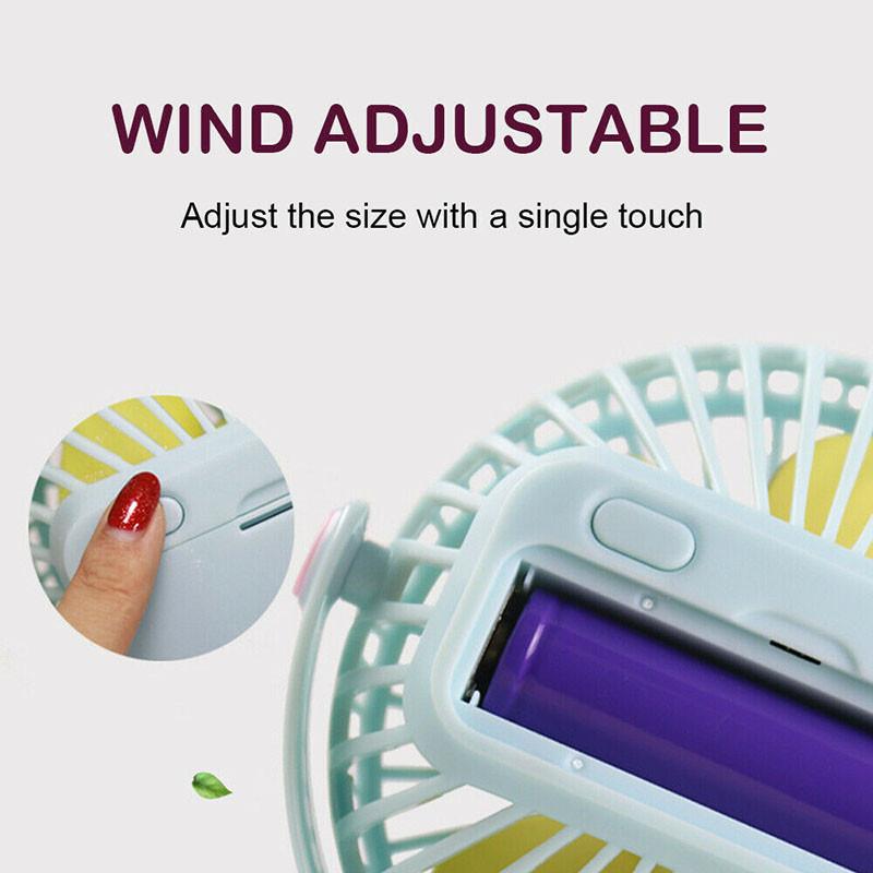 Small Yet Powerful Personal Portable Desk Fan With 3-speed Settings And Usb Rechargeable Battery