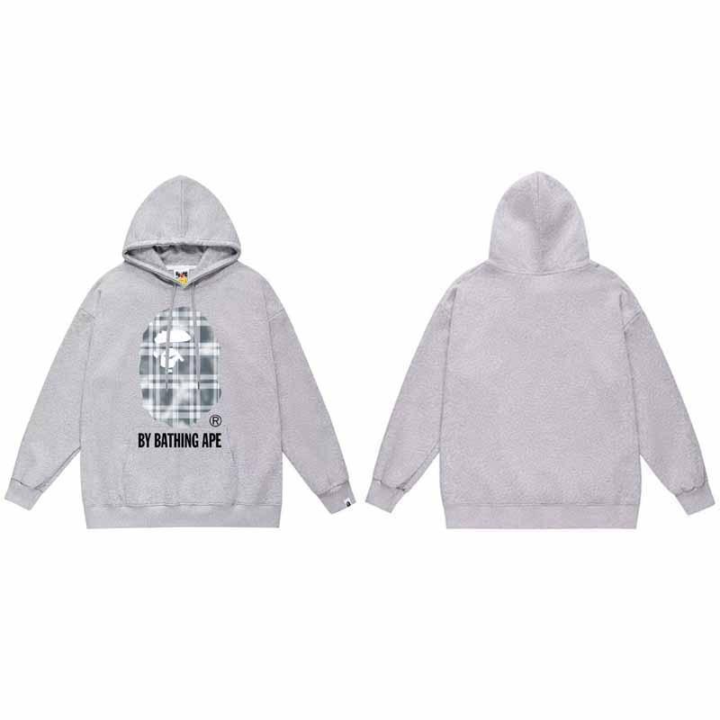 Mens Oversized Hooded Sweatshirt With Ape Head Print Heavyweight Cotton Long Sleeve Pullover Daily Wear