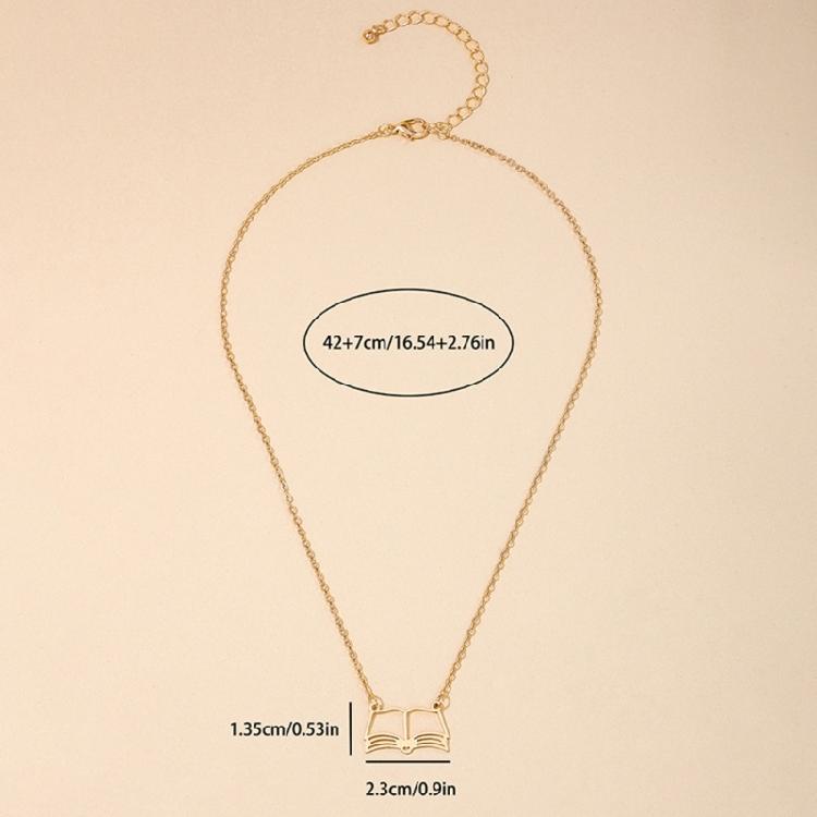 Modische Abschlusszeit Halskette Hohl Buch Anhänger Choker Schlüsselbein Kette