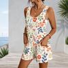 Plus Size Womens Romper Tank With Side Pockets
