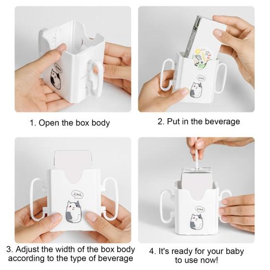 Skládací držák na krabici od mléka s dvojitými rukojeťmi Neprosakující Tepelně odolný obal na kelímek pro krabice od džusů Roztomilý přenosný nosič nápojů pro batolata Cestování